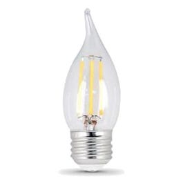 LED Chandelier Light Bulbs, Flame Tip, Filament-Style, Soft White, 300 Lumens, 4.5-Watts, 2-Pk.