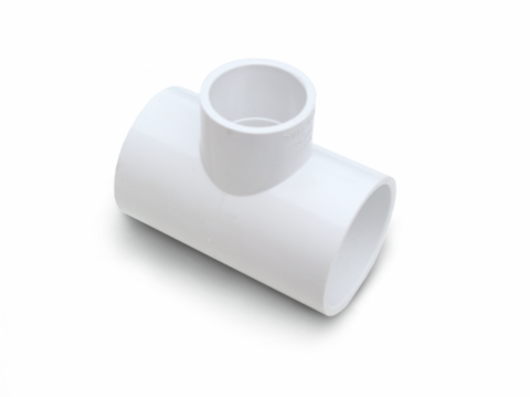 Genova Products PVC Reducing Tee (SL x SL x SL) (3/4 x 3/4 x 1/2, White)