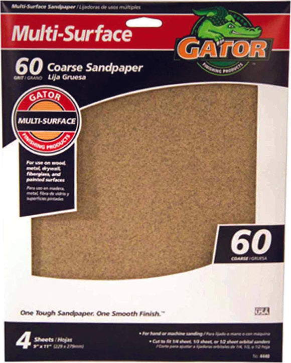 Gator's multi-purpose aluminum oxide sandpaper 60-Grit