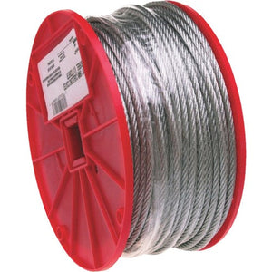 Campbell 3/16" 7 x 19 Cable, Galvanized Wire, 250 Feet per Reel