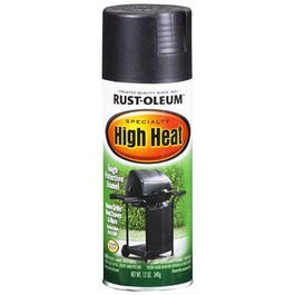 High-Heat Spray Paint, BBQ Flat Black, 12-oz.