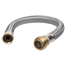 18-In. Stainless Steel Braided Water Heater Connector, Lead-Free, 3/4 x 3/4 FIP