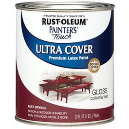Painter's Touch Ultra Cover Latex Paint, Colonial Red, 1-Qt.