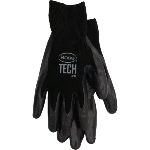 Boss Tech Men's Indoor/Outdoor Nitrile Coated/Nylon Premium Gloves