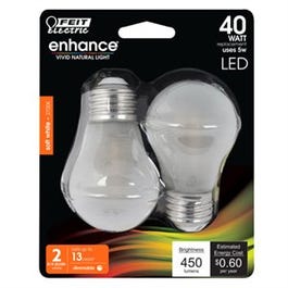 LED Light Bulb, A15, Soft White Frosted, 300 Lumens, 5-Watt, 2-Pk.