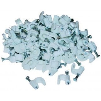 Black Point Prods BV-059 WHITE Coaxial Cable Clips ~ RG-6