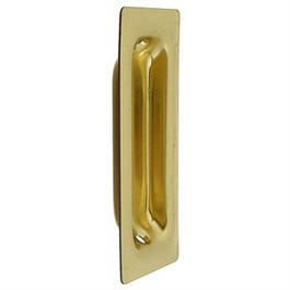 Flush Door Pull, Brass, 3.25 x 1-3/8 In.