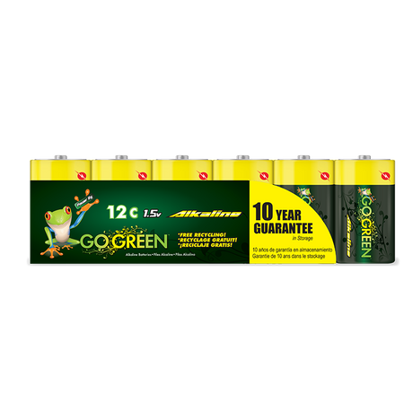 GoGreen Power® Alkaline Batteries C 12pk