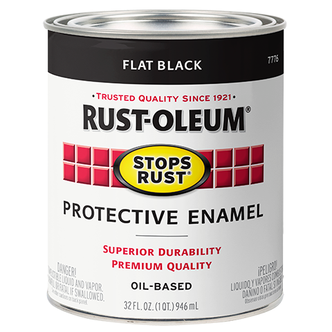 Rust-Oleum® Protective Enamel Brush-On Paint Flat Black