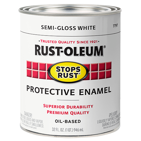Rust-Oleum® Protective Enamel Brush-On Paint Semi-Gloss White - Weston, WV  - P & G Hardware
