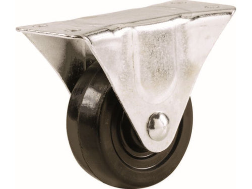 Shepherd Hardware 2-Inch Rubber Rigid Plate Caster, 90-lb Load Capacity