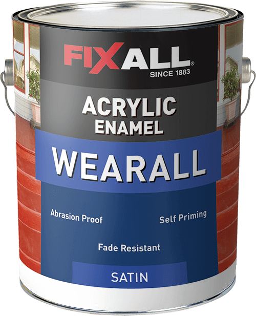 FixAll  Wearall Acrylic Enamel Satin Olde Towne Red - 1 Gallon