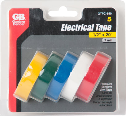 3/4 X12  COLOR  TAPE 5 ROLLS SLEEVE