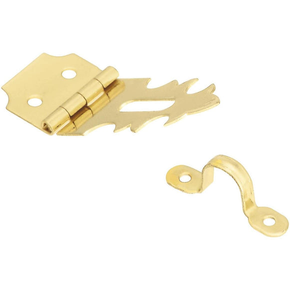 National 3/4 In. x 2-3/4 In. Solid Brass Decorative Hasp With Hook