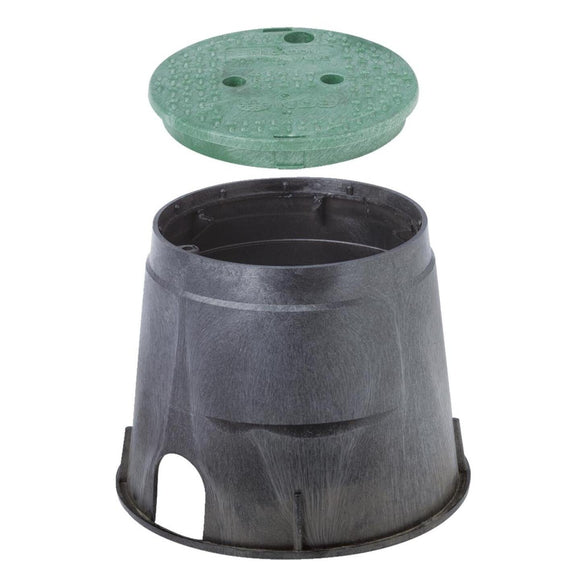 National Diversified 10 In. Round Black & Green Valve Box with Cover