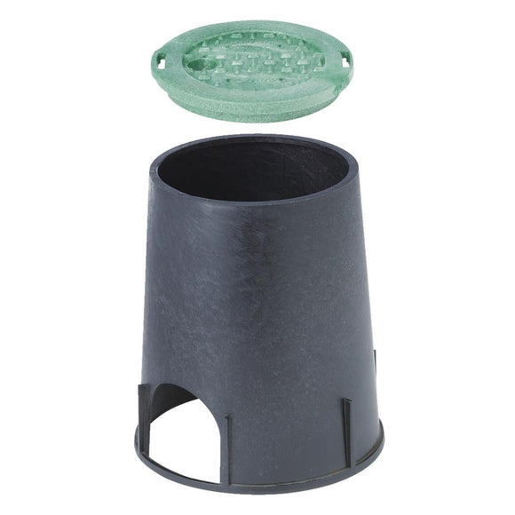 National Diversified 7 In. Round Black & Green Valve Box with Cover