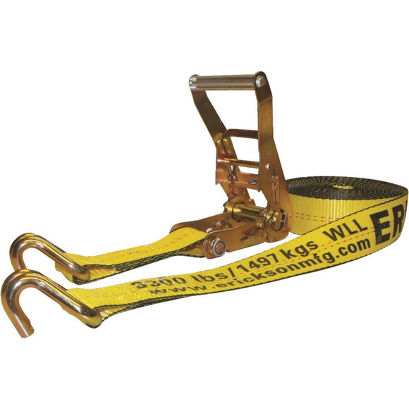 Erickson 2 In. x 27 Ft. 10,000 Lb. Ratchet Strap with Double J Hook