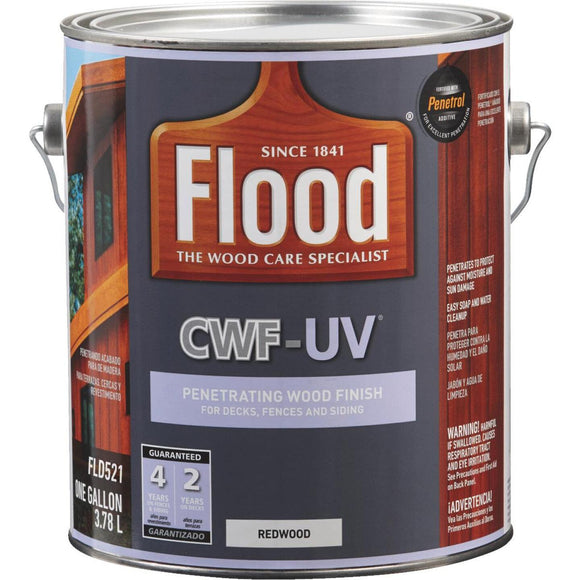 Flood CWF-UV Oil-Modified Fence Deck and Siding Wood Finish, Redwood, 1 Gal.