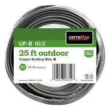 Cerrowire 25 ft. 10/2 Gray Solid CerroMax UF-B Cable with Ground Wire